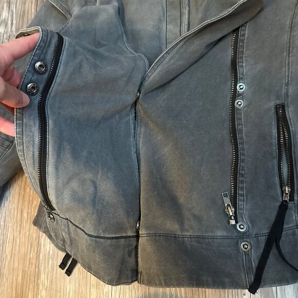 Anthropologie Marrakech Moto Jacket Gray Womens  Size Medium Pockets Zipper Snap - Picture 10 of 10